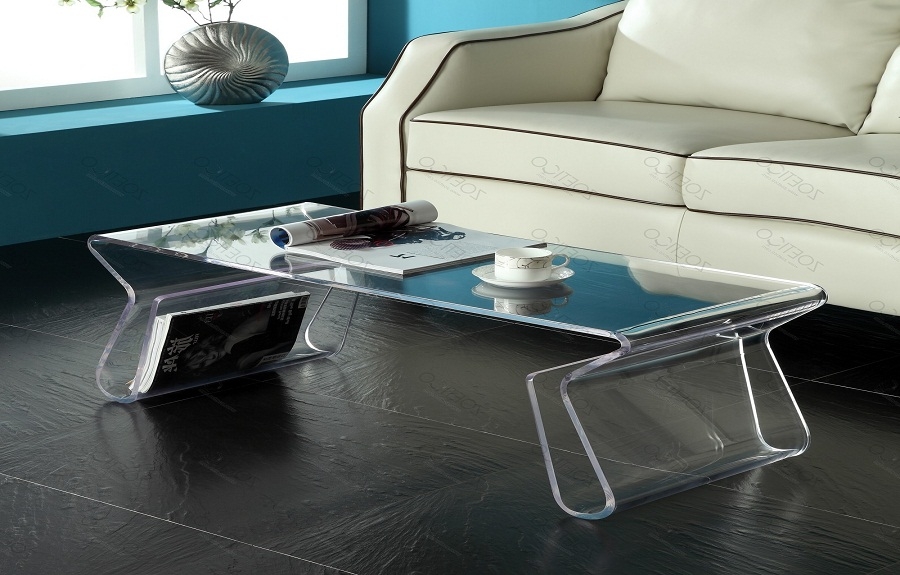 Ideal Modern Acrylic Coffee Table Square Square Coffee Table - Regomello
